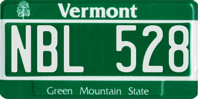 VT license plate NBL528