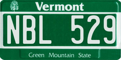 VT license plate NBL529