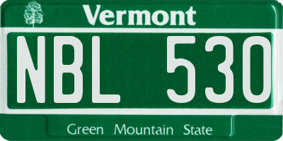 VT license plate NBL530