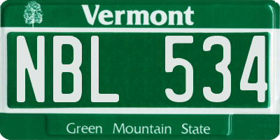 VT license plate NBL534