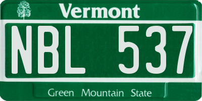 VT license plate NBL537