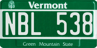 VT license plate NBL538