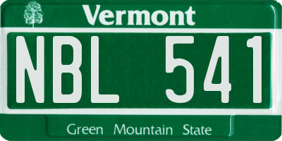 VT license plate NBL541