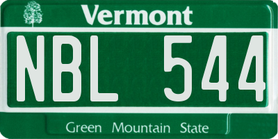 VT license plate NBL544