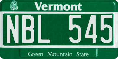 VT license plate NBL545