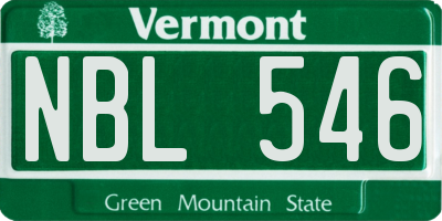 VT license plate NBL546