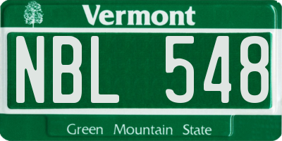 VT license plate NBL548