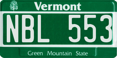 VT license plate NBL553