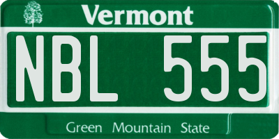VT license plate NBL555