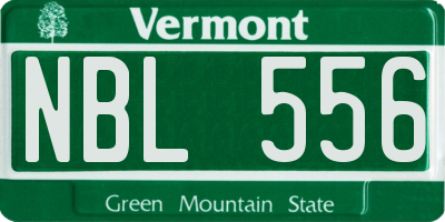 VT license plate NBL556