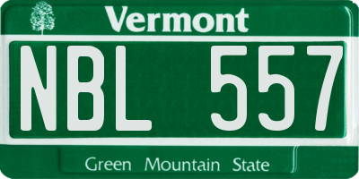VT license plate NBL557