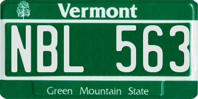 VT license plate NBL563