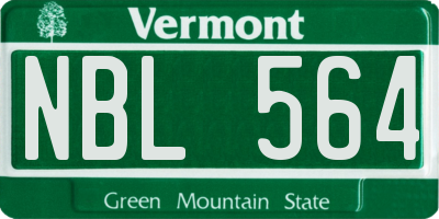 VT license plate NBL564