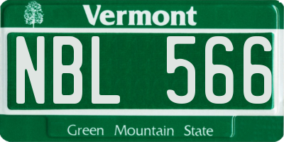 VT license plate NBL566
