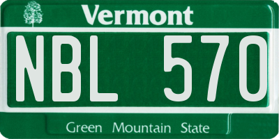 VT license plate NBL570