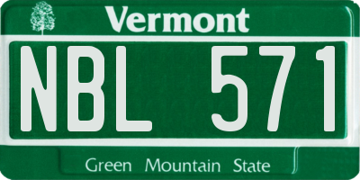 VT license plate NBL571