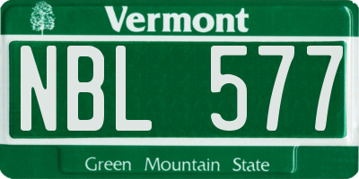 VT license plate NBL577