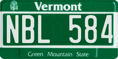 VT license plate NBL584