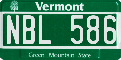 VT license plate NBL586