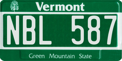 VT license plate NBL587