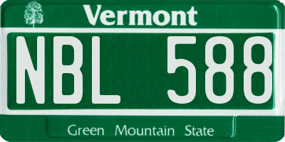 VT license plate NBL588