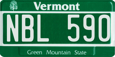 VT license plate NBL590