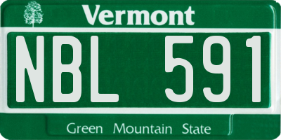 VT license plate NBL591