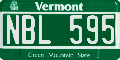VT license plate NBL595