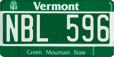 VT license plate NBL596