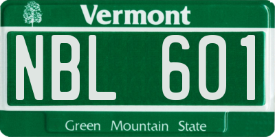 VT license plate NBL601