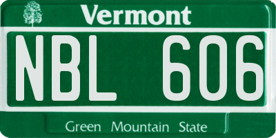 VT license plate NBL606