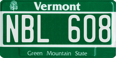 VT license plate NBL608