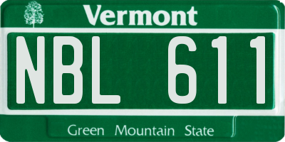 VT license plate NBL611