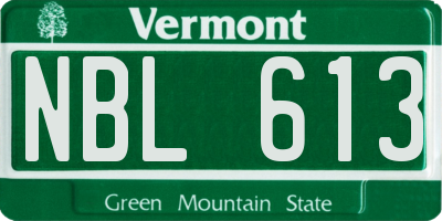 VT license plate NBL613