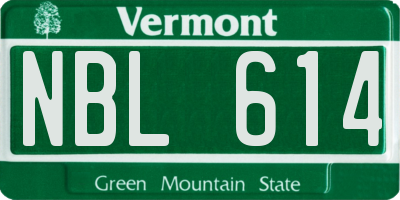 VT license plate NBL614