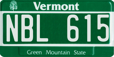 VT license plate NBL615