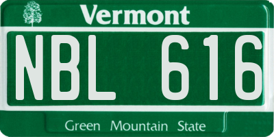 VT license plate NBL616
