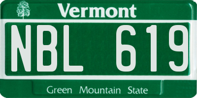 VT license plate NBL619