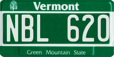 VT license plate NBL620