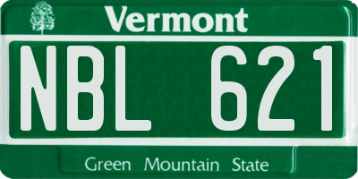 VT license plate NBL621