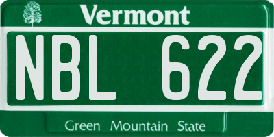 VT license plate NBL622