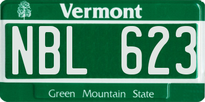 VT license plate NBL623