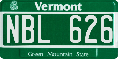 VT license plate NBL626