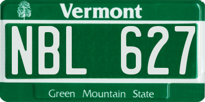 VT license plate NBL627