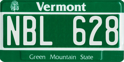 VT license plate NBL628