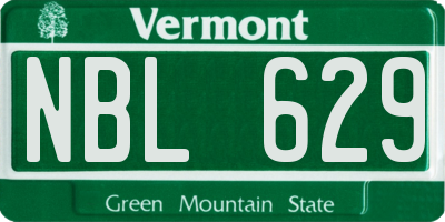 VT license plate NBL629