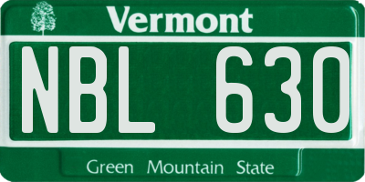 VT license plate NBL630