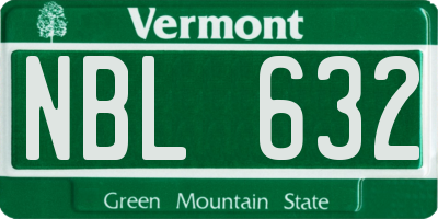 VT license plate NBL632