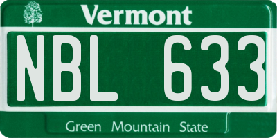 VT license plate NBL633