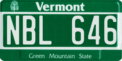 VT license plate NBL646